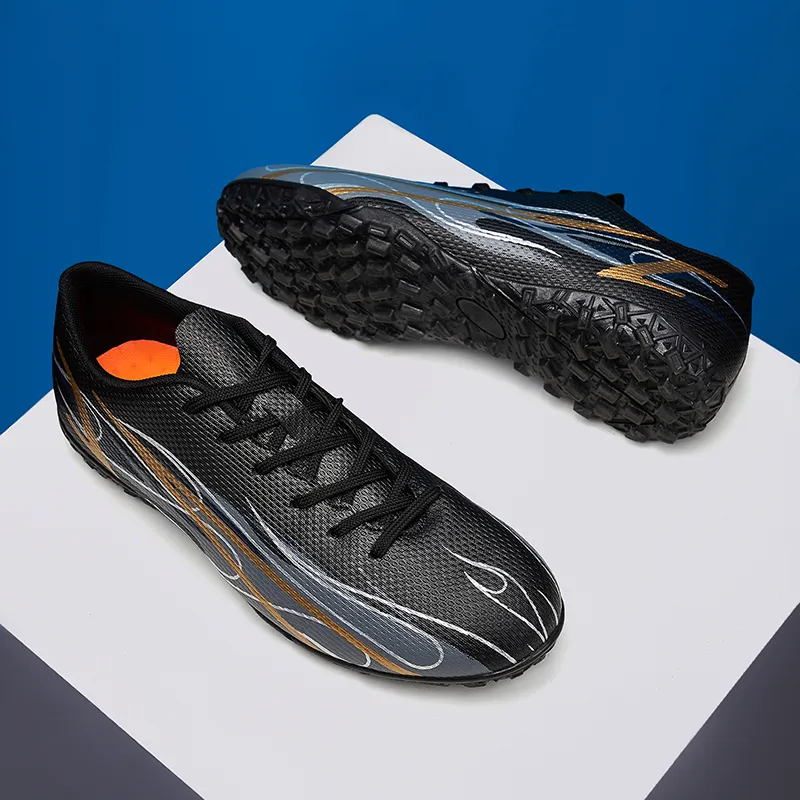 BIANSULONG Soft Ground Abrasion Resistant Coverage Impact Resistant Soccer Shoes Unisex Black-2