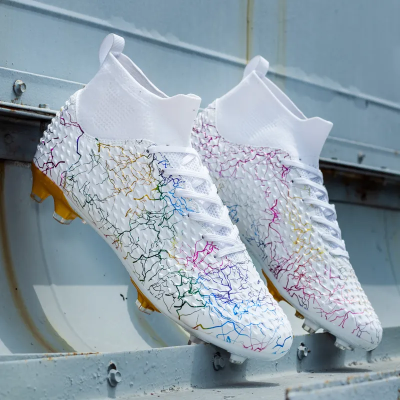 BIANSULONG FG Rubber Long Studs Soft Ground Firm Ground Cushioned Slip-Resistant Abrasion-Resistant Soccer Shoes Unisex-6