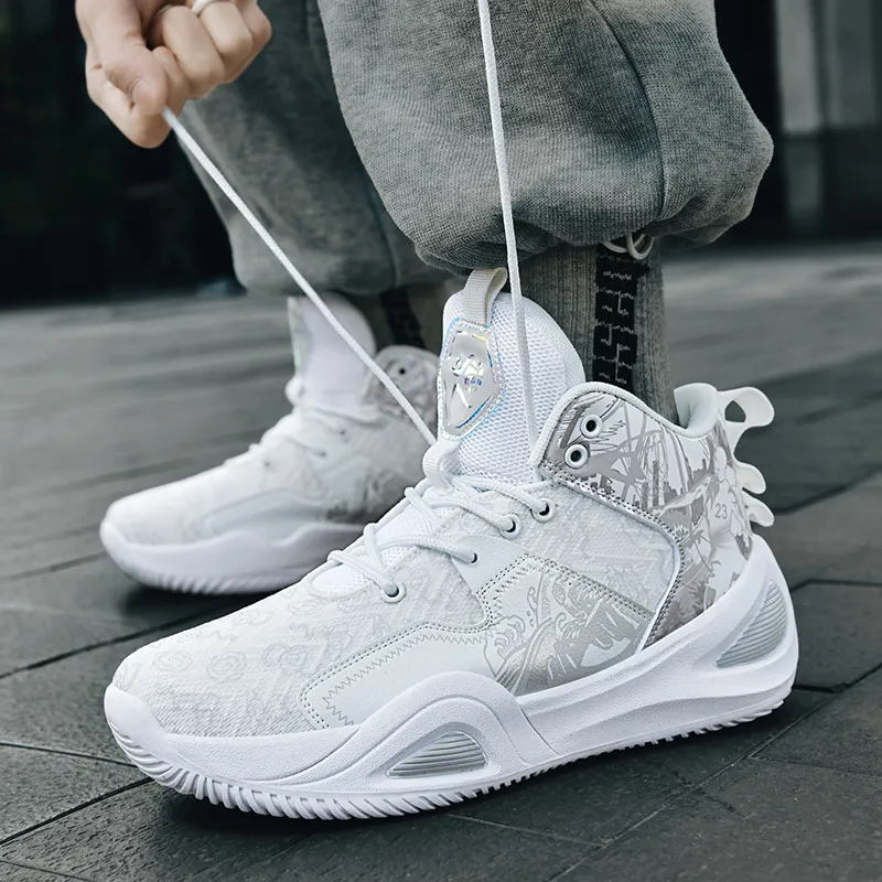 BIANSULONG Coverage Wear-Resistant Slip-Resistant High-Top Basketball Shoes Unisex-42