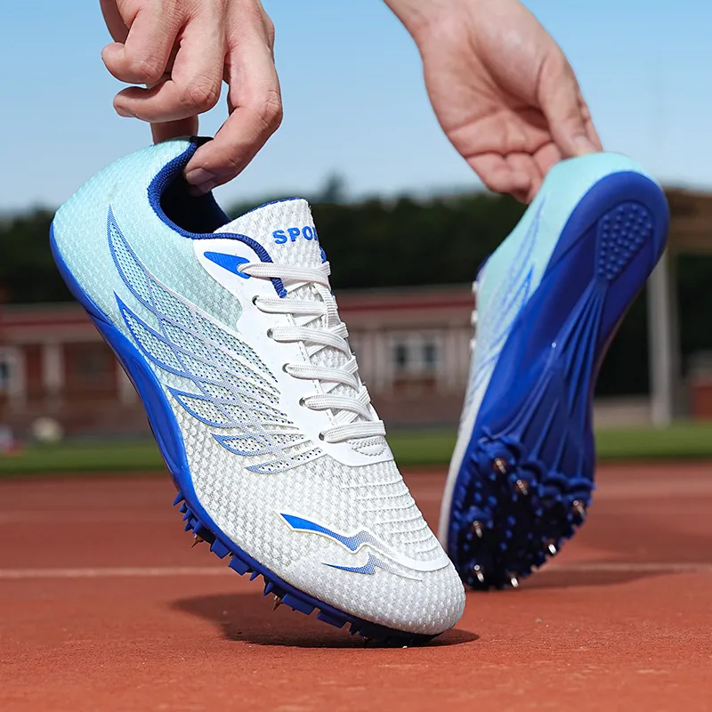 BIANSULONG Cushioning Anti-Slip And Wear-Resistant Low-Top Training Running Shoes Unisex White Blue-3