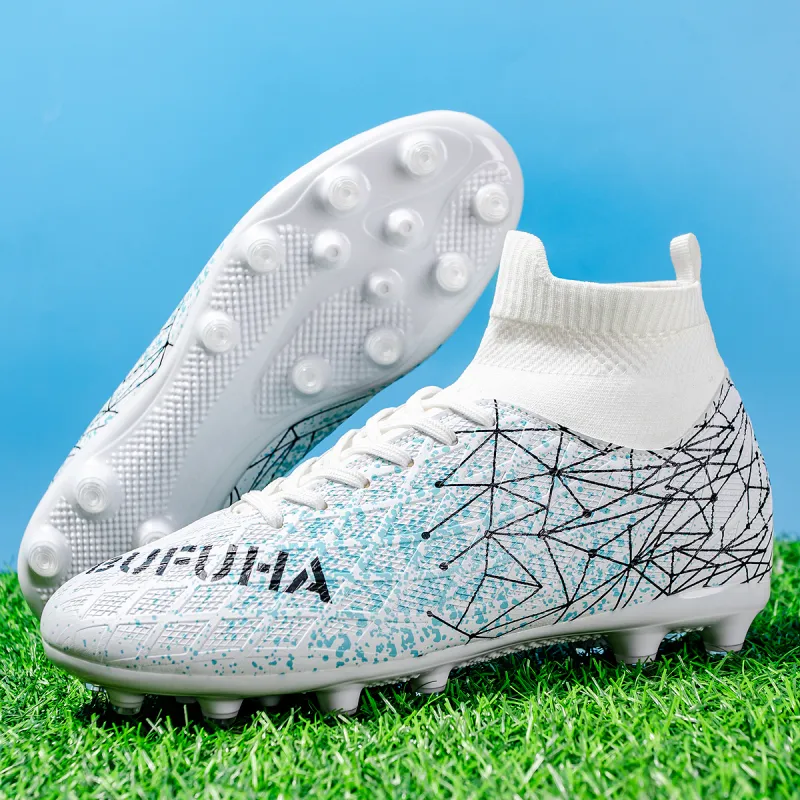 BIANSULONG Soccer Shoes Unisex Low Top White-4