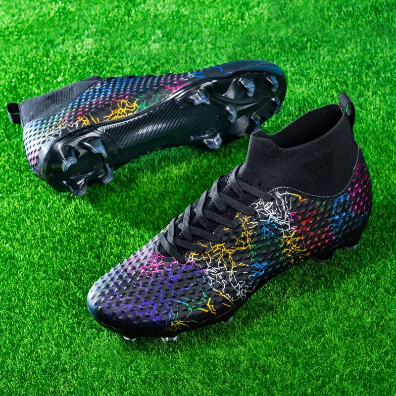 BIANSULONG FG Rubber Long Studs Soft Ground Firm Ground Cushioned Slip-Resistant Abrasion-Resistant Soccer Shoes Unisex-11