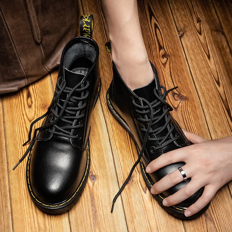 BIANSULONG Ankle-Length Martin Boot Low Heel-4