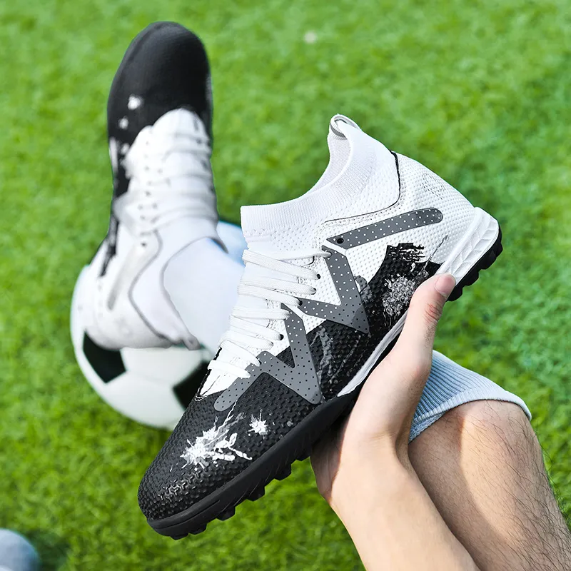 BIANSULONG FG Rubber Long Studs TF Rubber Broken Studs Cushioning Coverage Support Slip Resistant Soccer Shoes Unisex-4