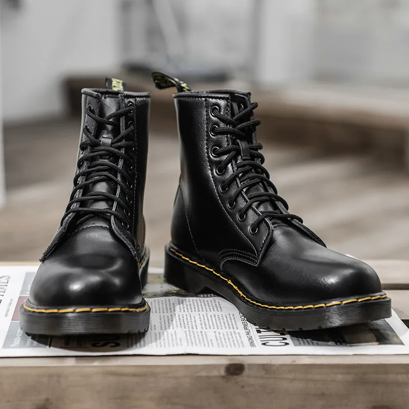 BIANSULONG Knee-High Martin Boot Low Heel-4