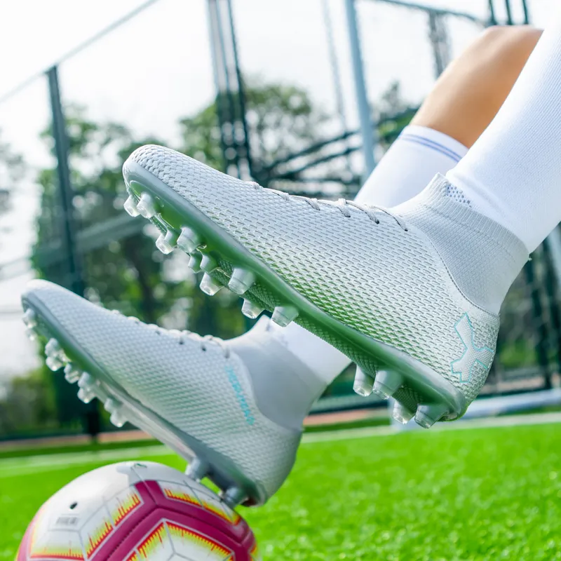 BIANSULONG FG Rubber Long Studs TF Rubber Broken Studs Cushioned Slip-Resistant Abrasion-Resistant Soccer Shoes Unisex-34