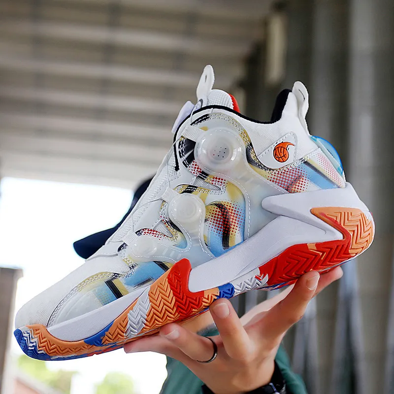 BIANSULONG Basketball Shoes Unisex High Top White Multicolor-2