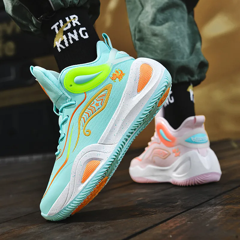 BIANSULONG Shock Absorbers With Slip Resistant And Abrasion Resistant Properties Mid Top Basketball Shoes Unisex-13