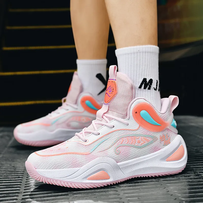 BIANSULONG Cushioning, Slip Resistant, Abrasion Resistant, Coverage, Support, Rebound High Top Basketball Shoes Unisex-7