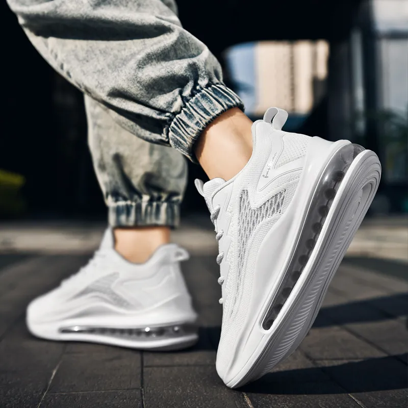 BIANSULONG Cushioned Slip-Resistant Abrasion-Resistant Low-Top Full-Length Air Cushion Casual Running Shoes Men's-6