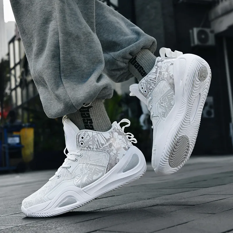 BIANSULONG Coverage Wear-Resistant Slip-Resistant High-Top Basketball Shoes Unisex-40