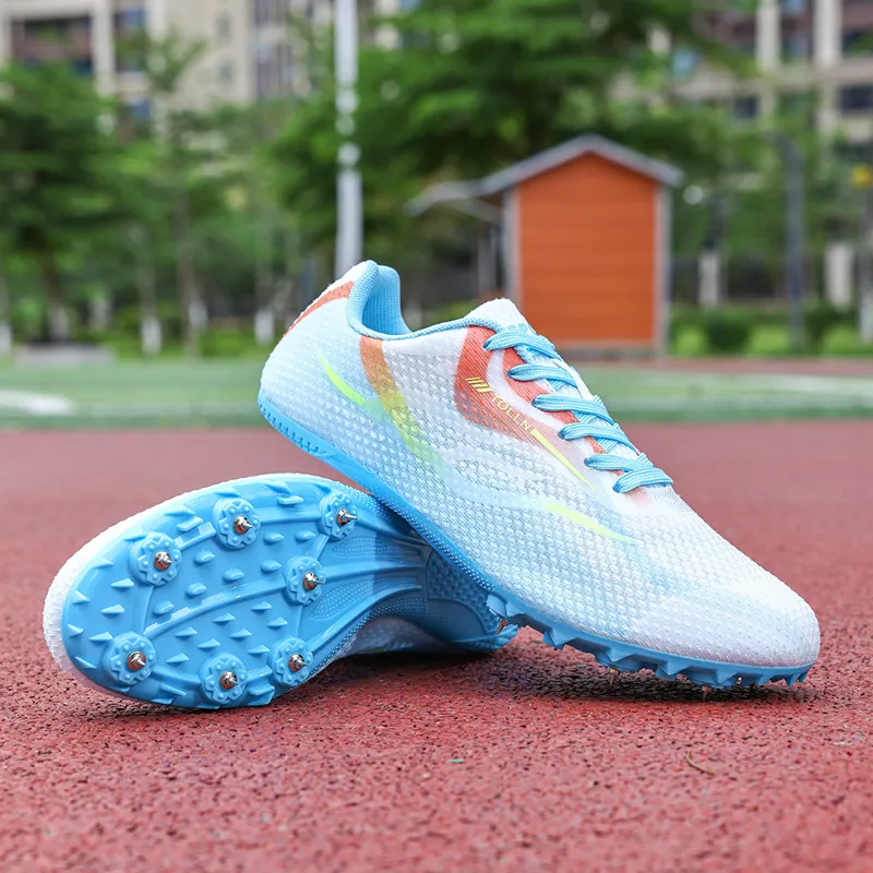 BIANSULONG Cushioned Slip Resistant Abrasion Resistant Low Top Training Running Shoes Unisex White Blue Orange-3