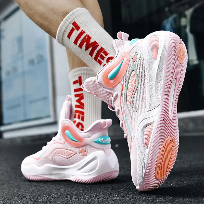 BIANSULONG Shock Absorbers With Slip Resistant And Abrasion Resistant Properties Mid Top Basketball Shoes Unisex-8