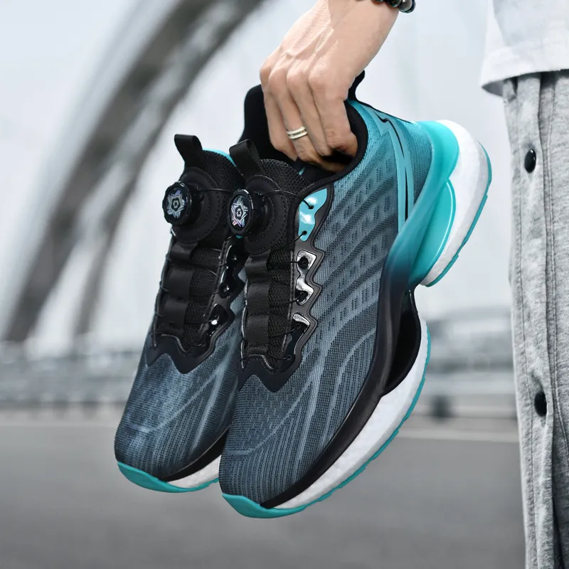 BIANSULONG Coverage Lightweight Rebound Low Top Casual Running Shoes Men's Black Cyan Moon-2