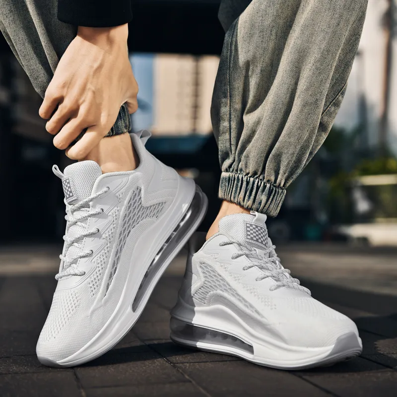 BIANSULONG Cushioned Slip-Resistant Abrasion-Resistant Low-Top Full-Length Air Cushion Casual Running Shoes Men's-8