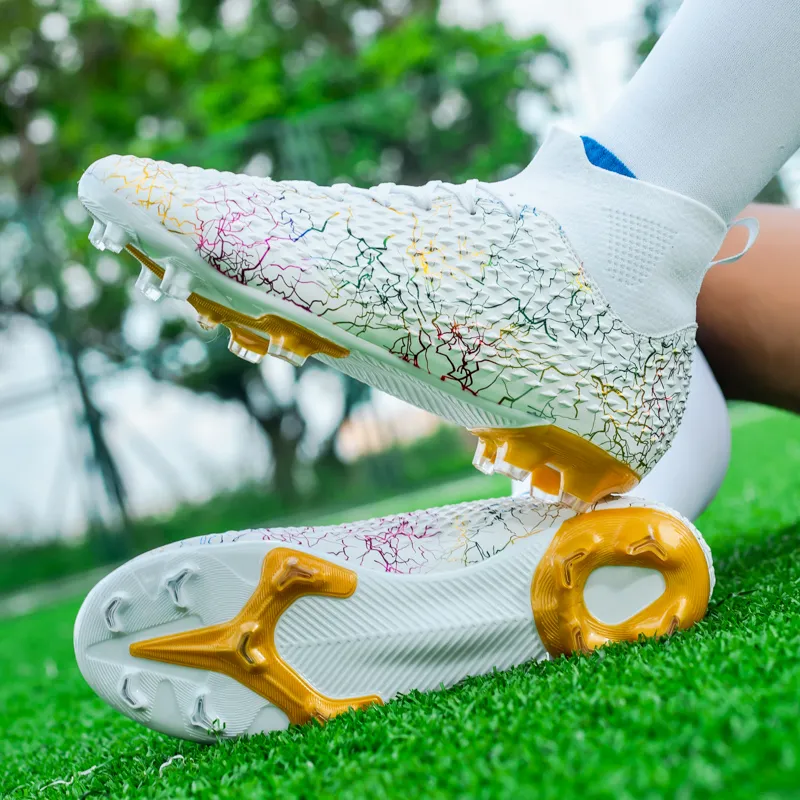 BIANSULONG FG Rubber Long Studs Soft Ground Firm Ground Cushioned Slip-Resistant Abrasion-Resistant Soccer Shoes Unisex-8