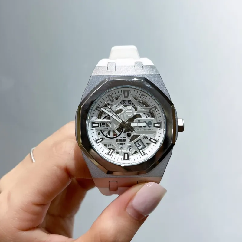 Lee Pioneer Wrist Watch Mechanical Movement Silicone Strap Black Dial Men's Watches Etiquette Classic Box-6