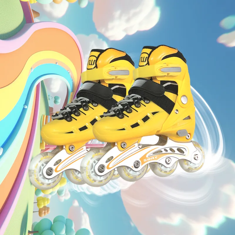Sway China-Chic Roller Skates Fashion Casual Inline Skate Unisex Dynamic Yellow Snow Mountain White-6