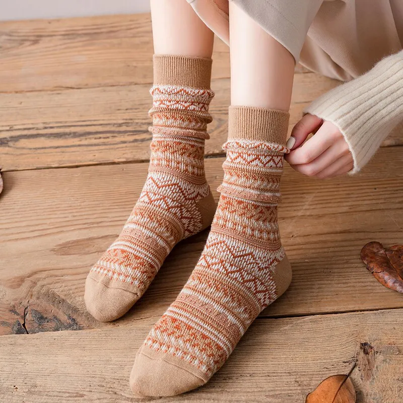 YUZHAOLIN Mid Calf Socks Women's 6 Pack-3