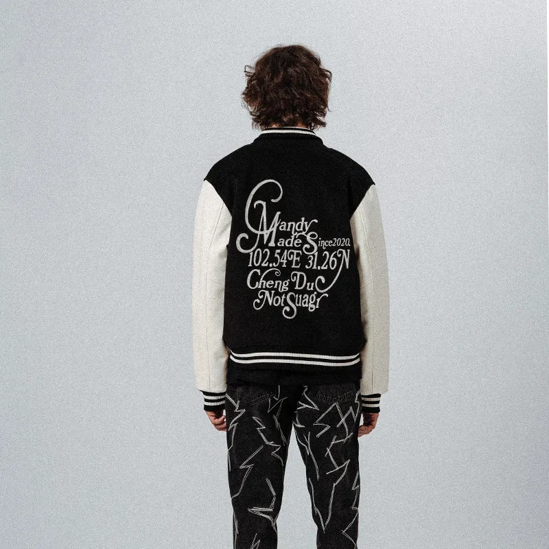 Candymade Haus Baseball Jacket Unisex Black-6