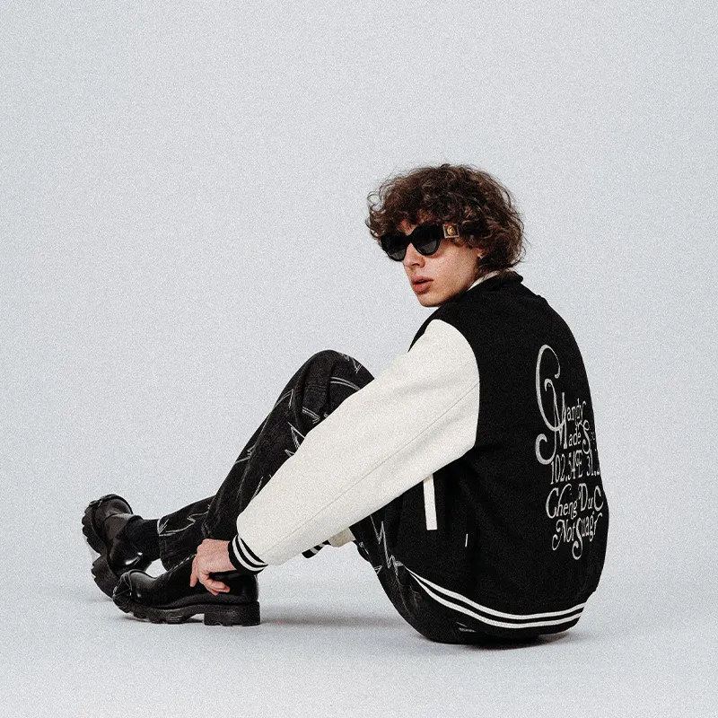 Candymade Haus Baseball Jacket Unisex Black-2