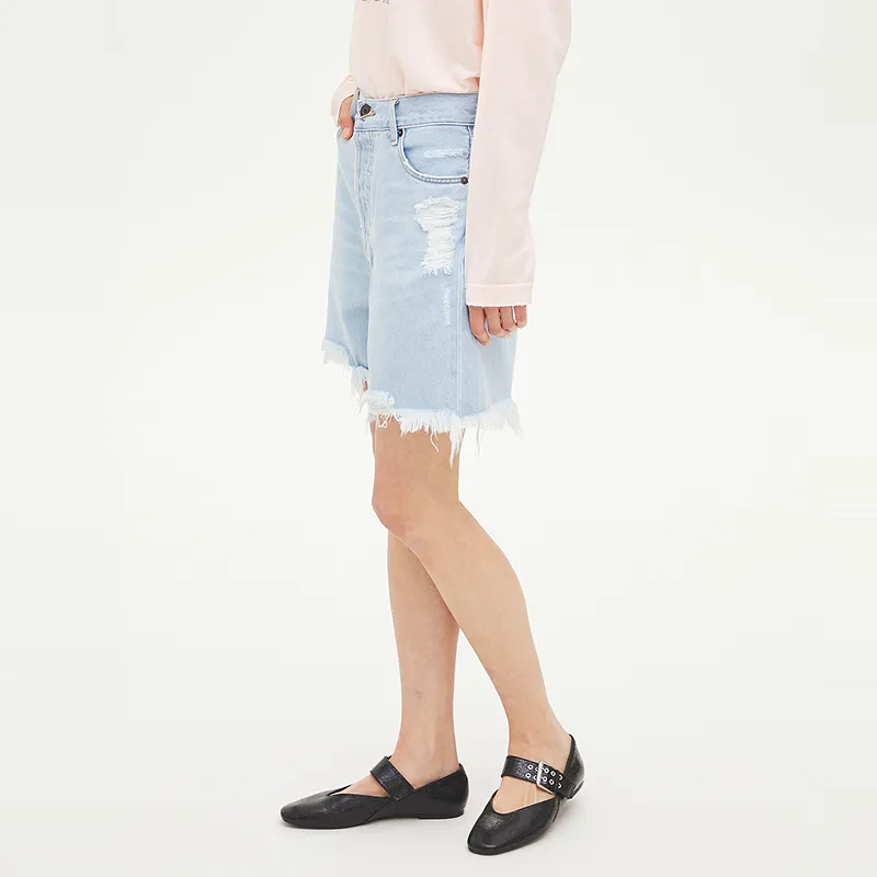 MOUSSY Denim Shorts Women's Light Blue-1