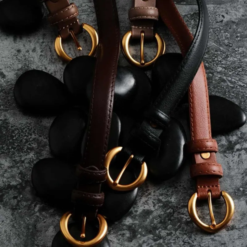 PALBAS Alloy Leather Belts Women's 1.8cm-2