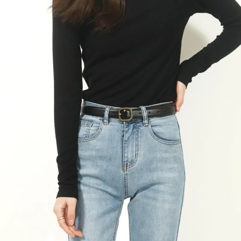 PALBAS Cow Split Leather Leather Belts Women's 2.3cm-1