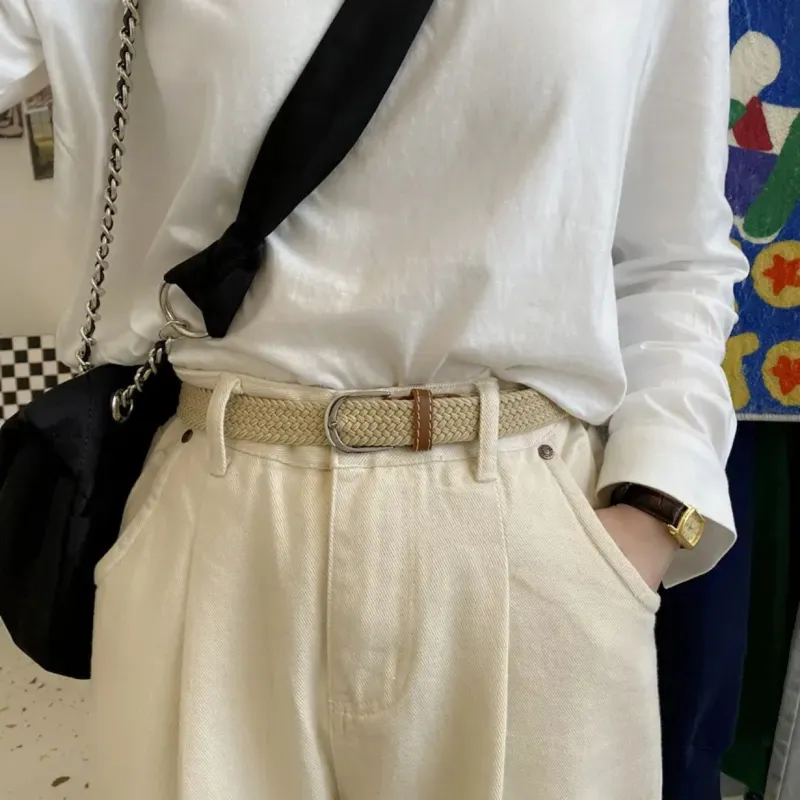 PALBAS Braided Alloy Belt Unisex Width 3.3cm-6