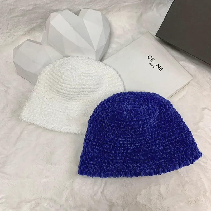PALBAS Plush Yarn Bucket Hats Unisex-13
