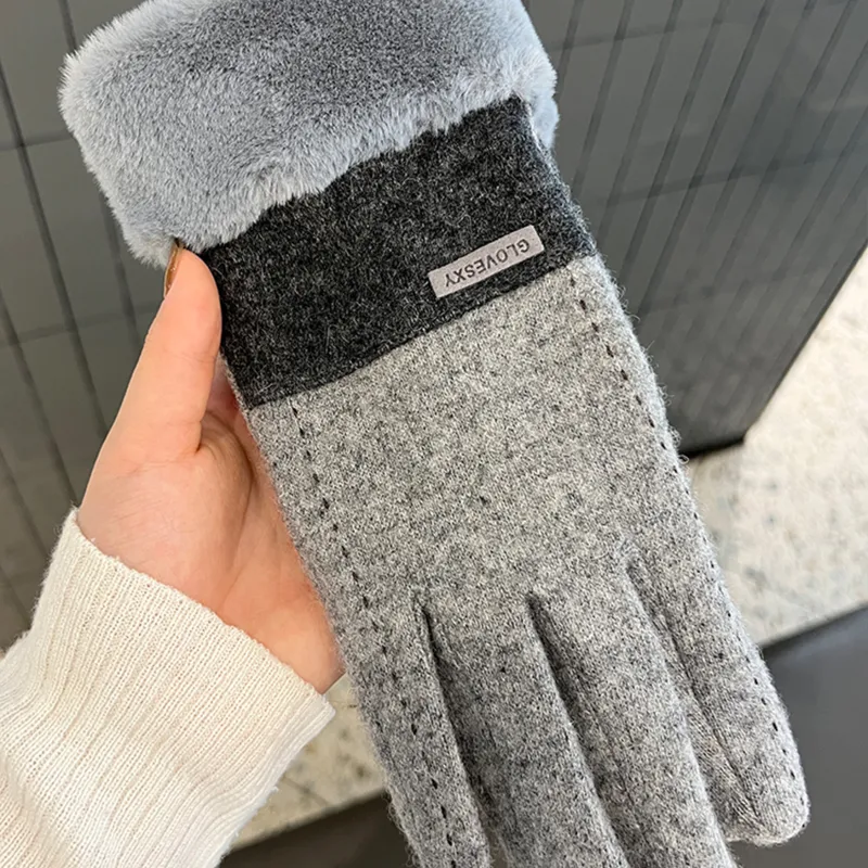 PALBAS Sheep Wool Knit Gloves Women's-10