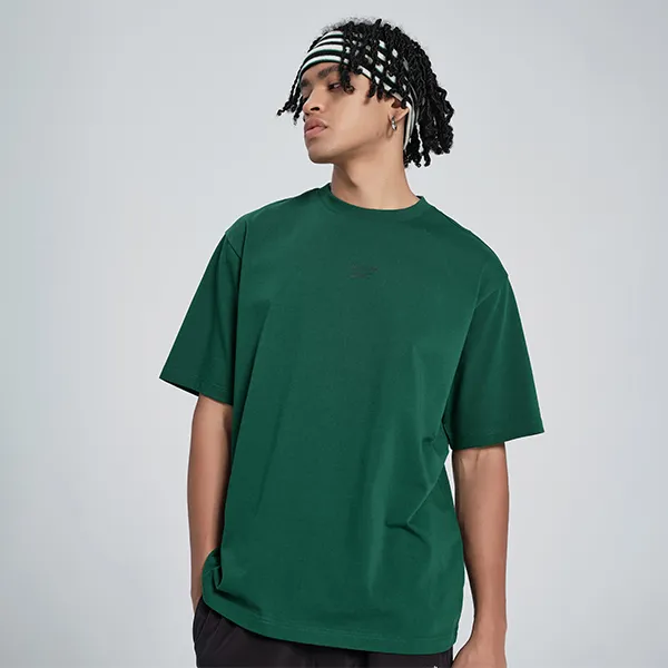 Reebok Drop Shoulder Sleeve T Shirt Unisex Dark Green-3