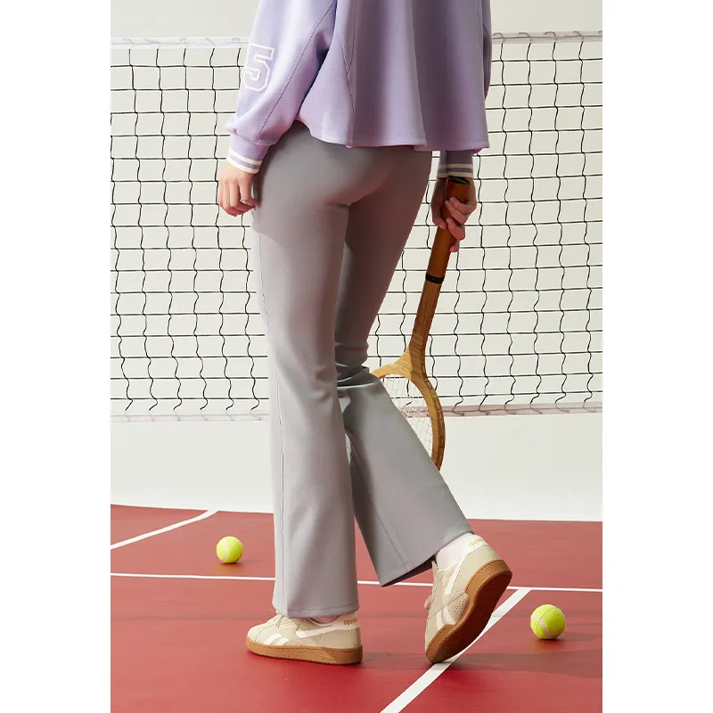 Reebok Knitted Sports Pants Women's Light Heather Gray-4