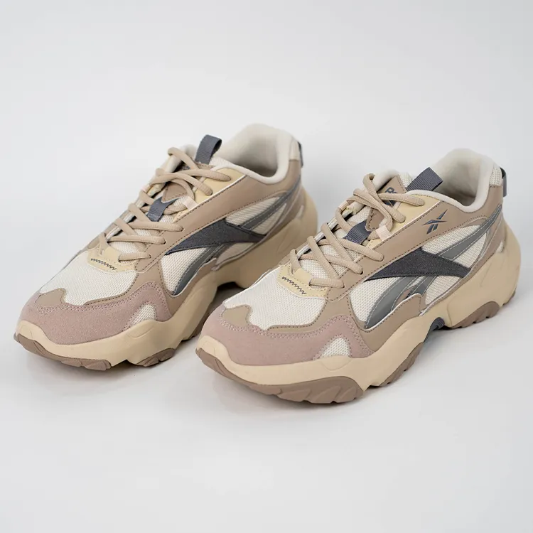 Reebok FLUFFI PUFF CN Anti Slip Wear Resistant Breathable Height Increasing Low Top Running Shoes Unisex Apricot-5