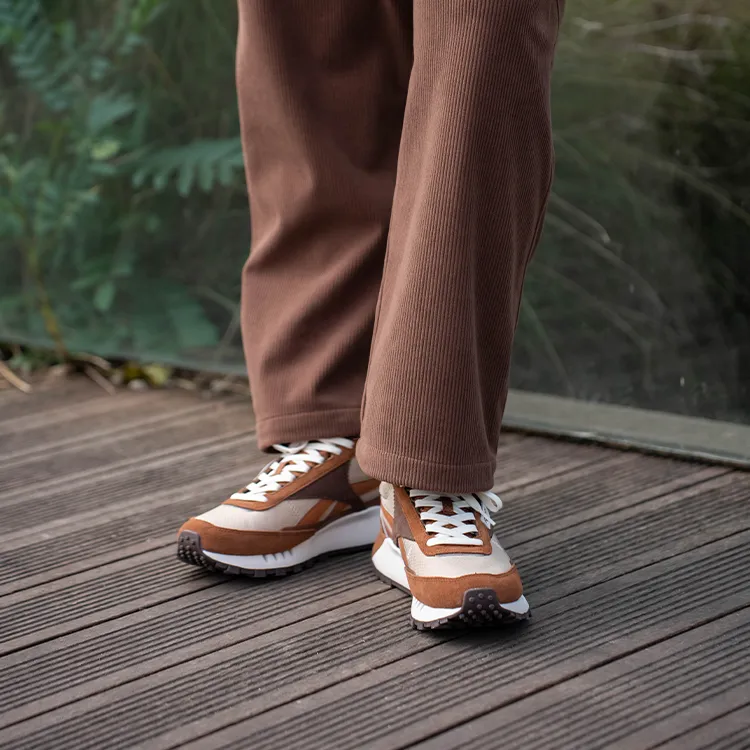 Reebok CL LEGACY W+ Anti Slip And Wear Resistant Height Increasing Low Top Running Shoes Unisex Light Brown-5