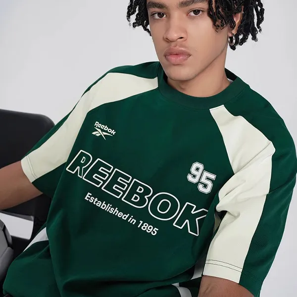 Reebok Raglan Sleeve T Shirt Unisex Dark Green-3