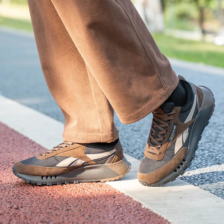 Reebok CL LEGACY W+ Anti Slip And Wear Resistant Height Increasing Low Top Running Shoes Unisex Brown Black-5
