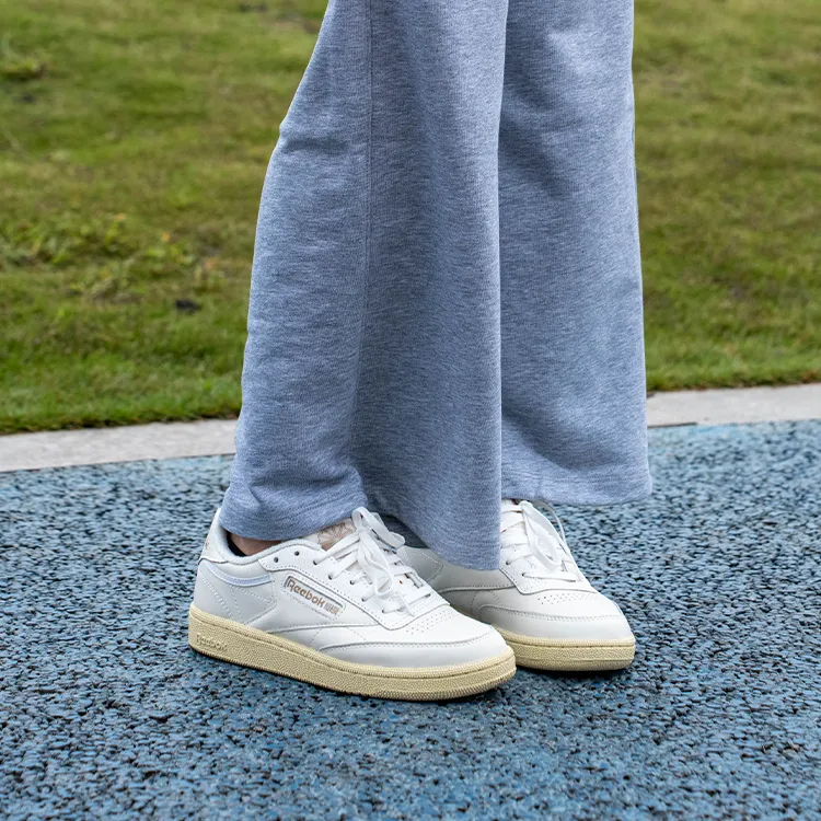 Reebok CLUB C 85 Slip Resistant, Abrasion Resistant, Lightweight Low Top Skateboard Shoes Women's White-5
