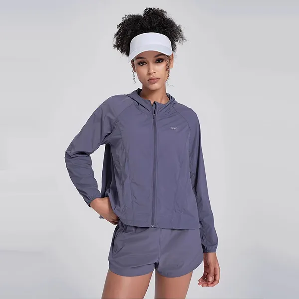 Reebok Breathable Sun Protection Clothing Women's Gray Purple-2