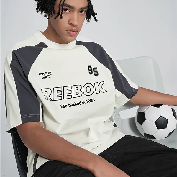 Reebok Raglan Sleeve T Shirt Unisex Natural White-5