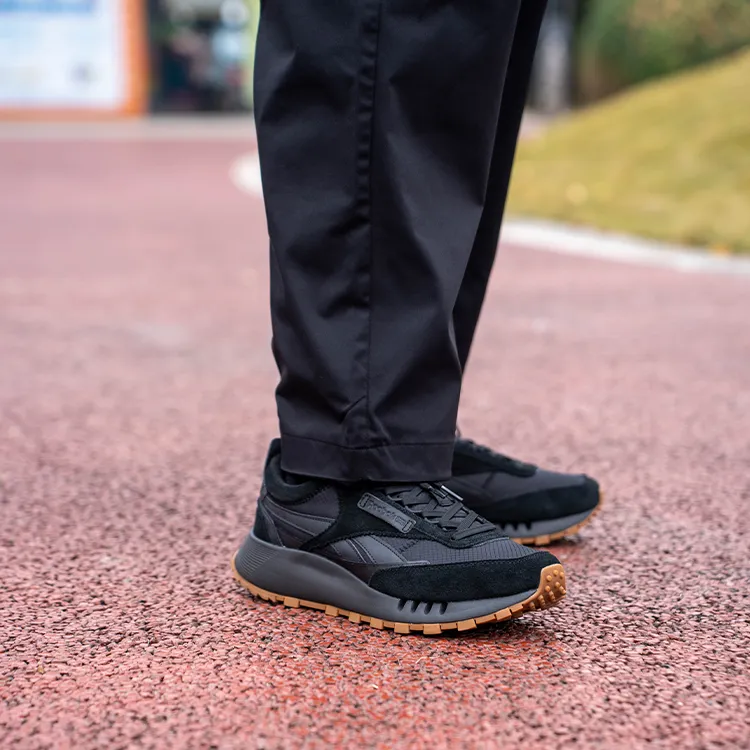 Reebok CL LEGACY W+ Anti Slip And Wear Resistant Height Increasing Low Top Running Shoes Unisex Black Warrior-7