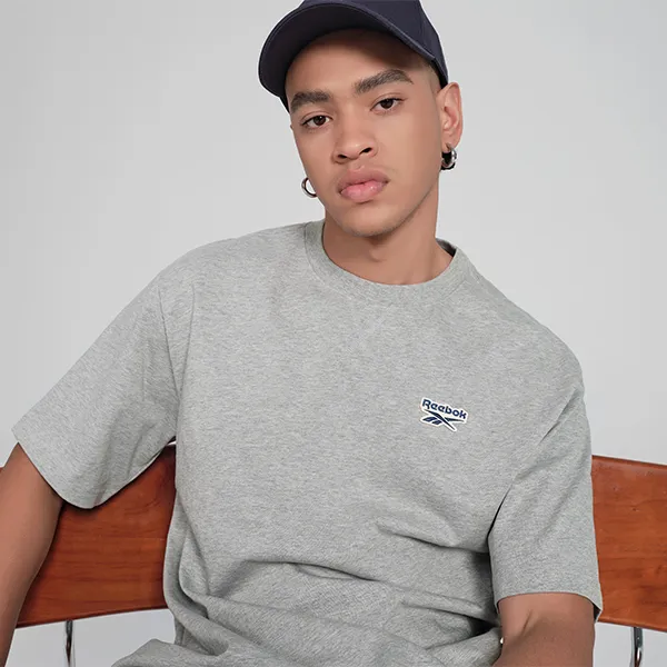 Reebok T Shirt Unisex Light Heather Gray-6
