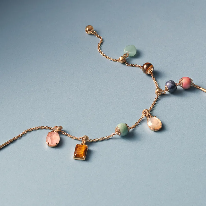 Daniel Wellington CHARMS Whisper Tiger's Eye Stone Necklaces Unisex-4