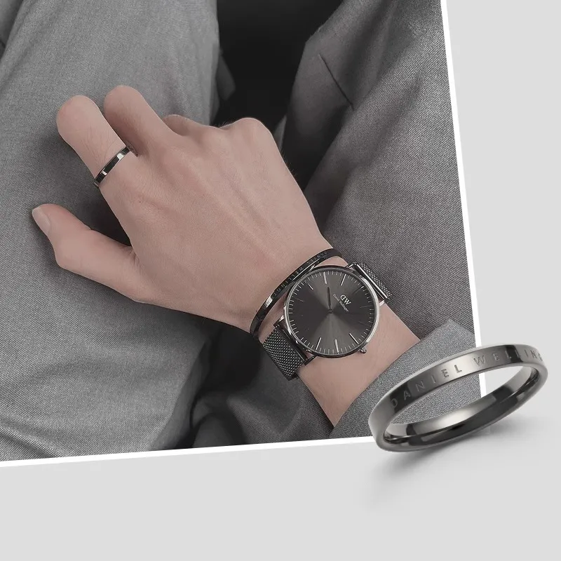 Daniel Wellington Alloy Necklaces Unisex Yao Mu Black & Space Gray-5