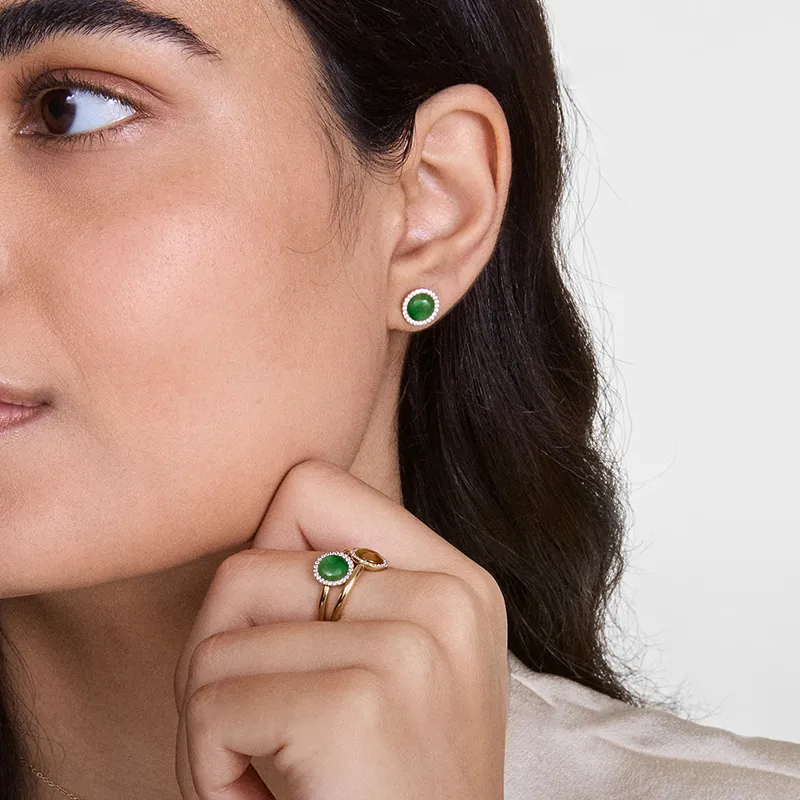Daniel Wellington Aventurine Stud Earrings Women's-2