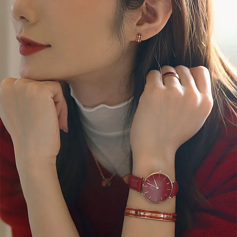 Daniel Wellington DanielWellington Accessories Alloy Stud Earrings Unisex Red-3