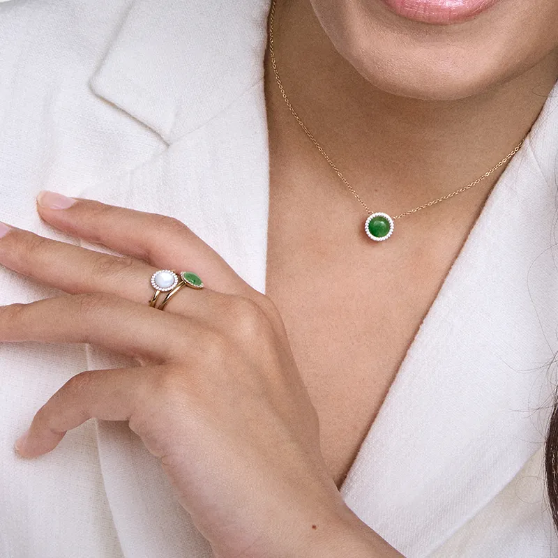 Daniel Wellington Aventurine Necklaces Women's-4