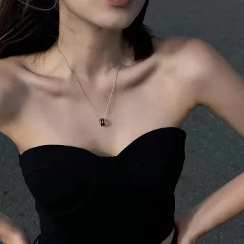 Daniel Wellington Alloy Necklaces Unisex Ceramic White Silver & Ceramic Black/Gold