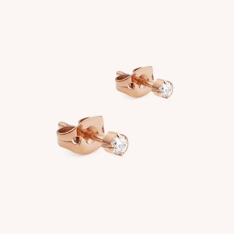 Daniel Wellington Alloy Stud Earrings Unisex Rose Gold-1
