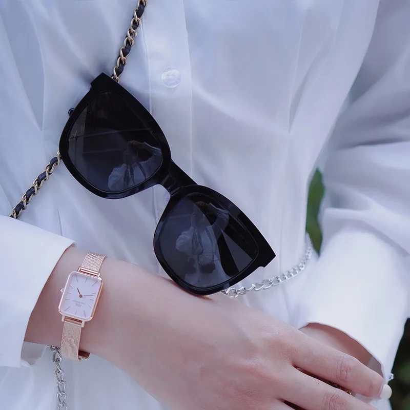 Daniel Wellington Stainless Steel Square Sunglasses Unisex-2